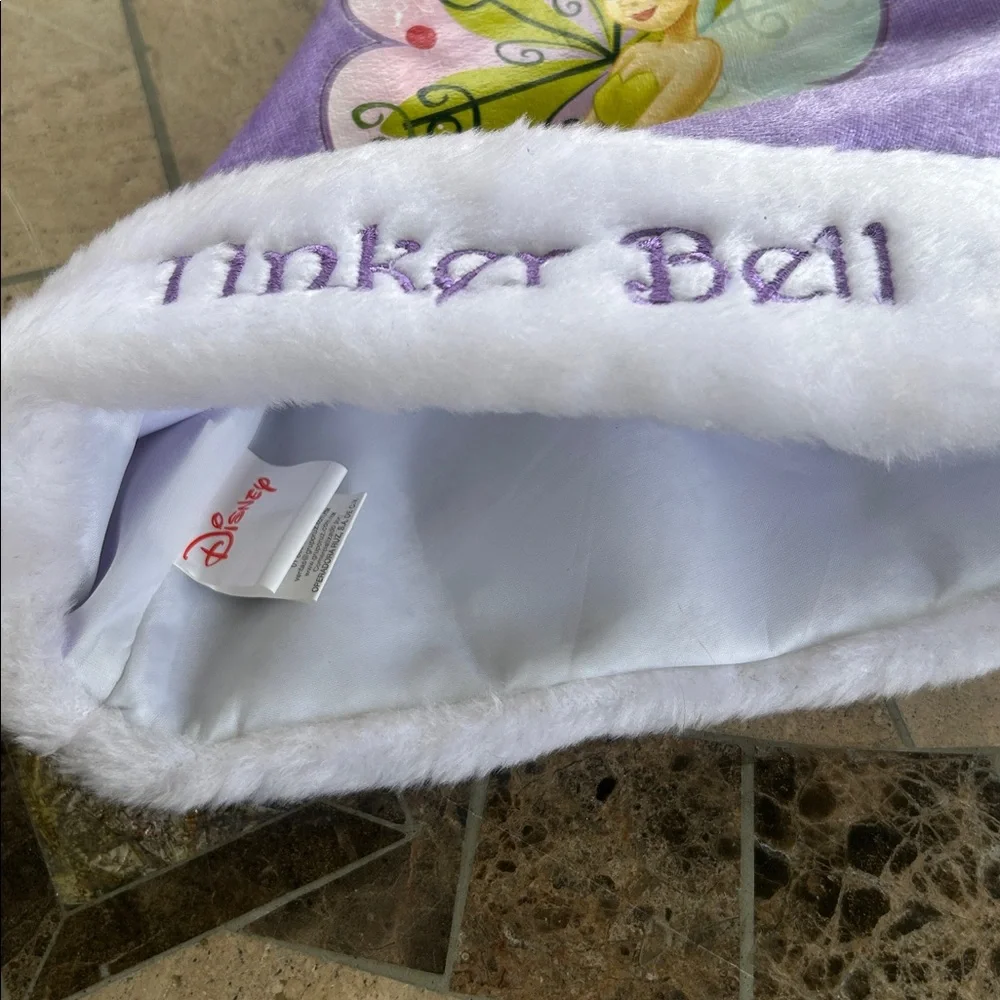 Disney Tinker Bell Lavender and White Plush Holiday Hat